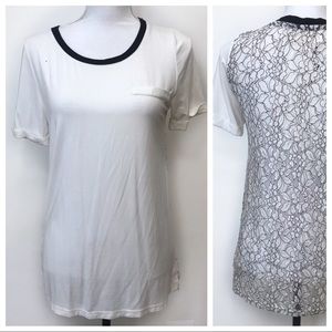 J.O.A. White Top Lace Back Blouse